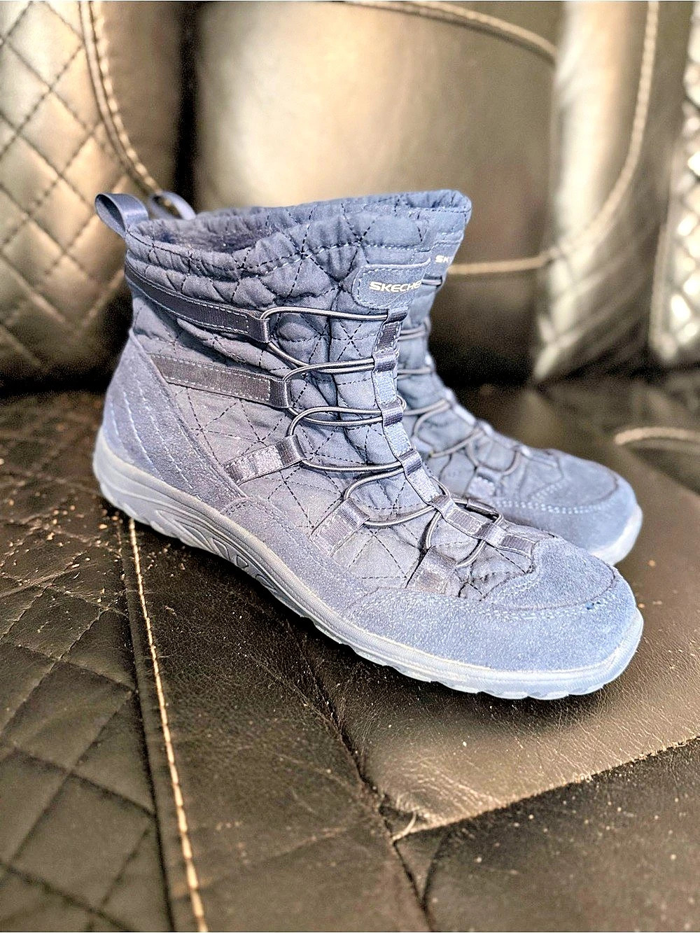 Skechers Reggae Fest Steady Women's Winter Boots Blue US 7.5